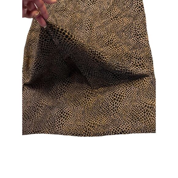Karen Scott petites Brown Animal Print Skirt a line Sz PL Side Slip Lightweight - Picture 5 of 7